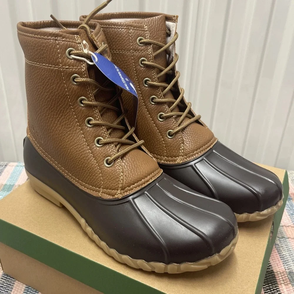 New in Box JBU Jambu Men's Size 12 Dk Brown & Tan Waterproof Boots